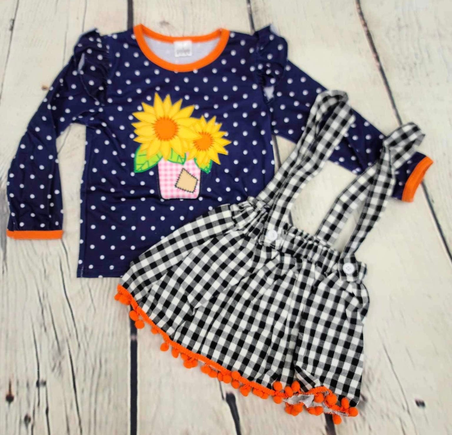 Fall flowers suspender set