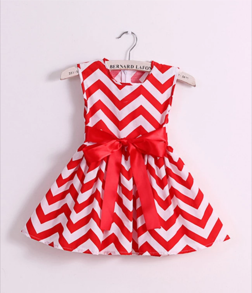 Sassy Red chevron Dress