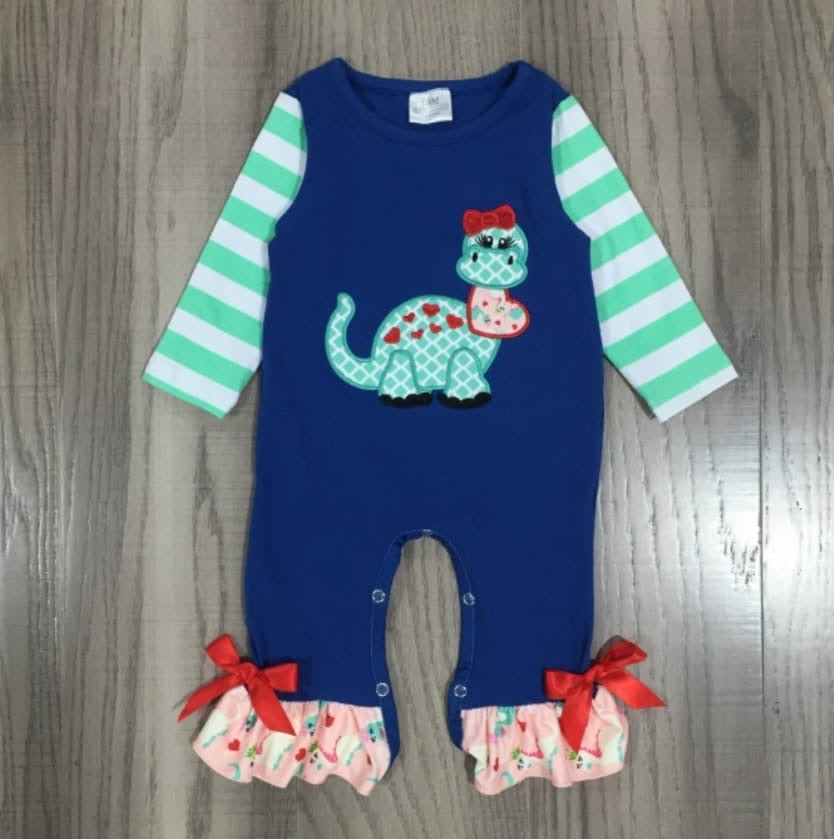 Love-a-Saurus Ruffled Romper