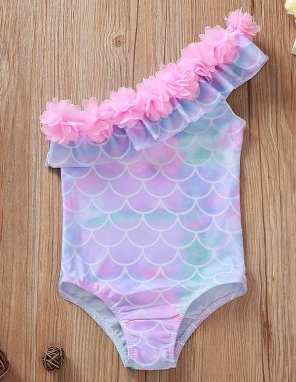 Mermaid One Shoulder One Piece Swim Suit