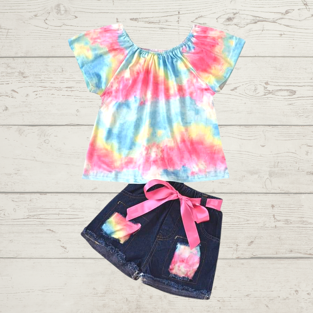 Pastel Swirls Denim Set