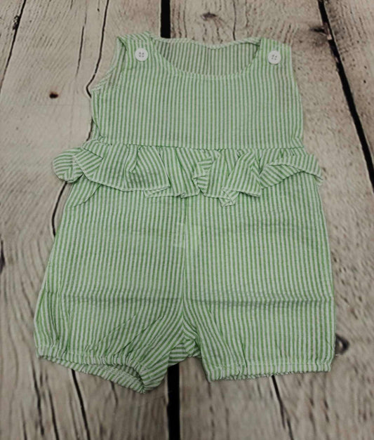 Green/white striped dress