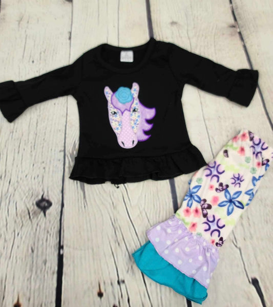 Unicorn ruffled set