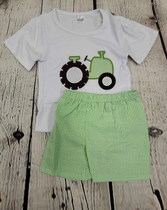 Tractors and plaid set