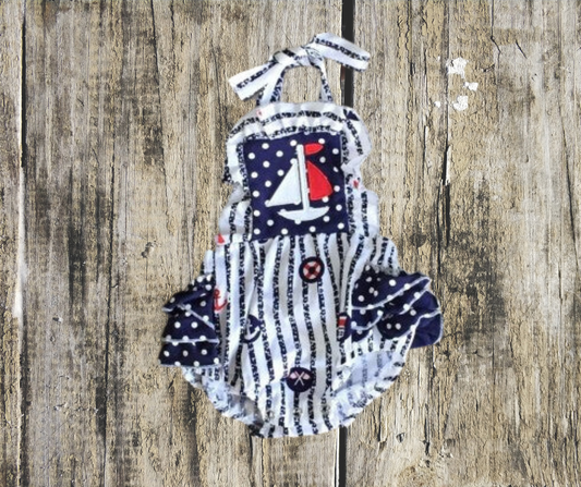 Sail With Me Baby Girl Romper
