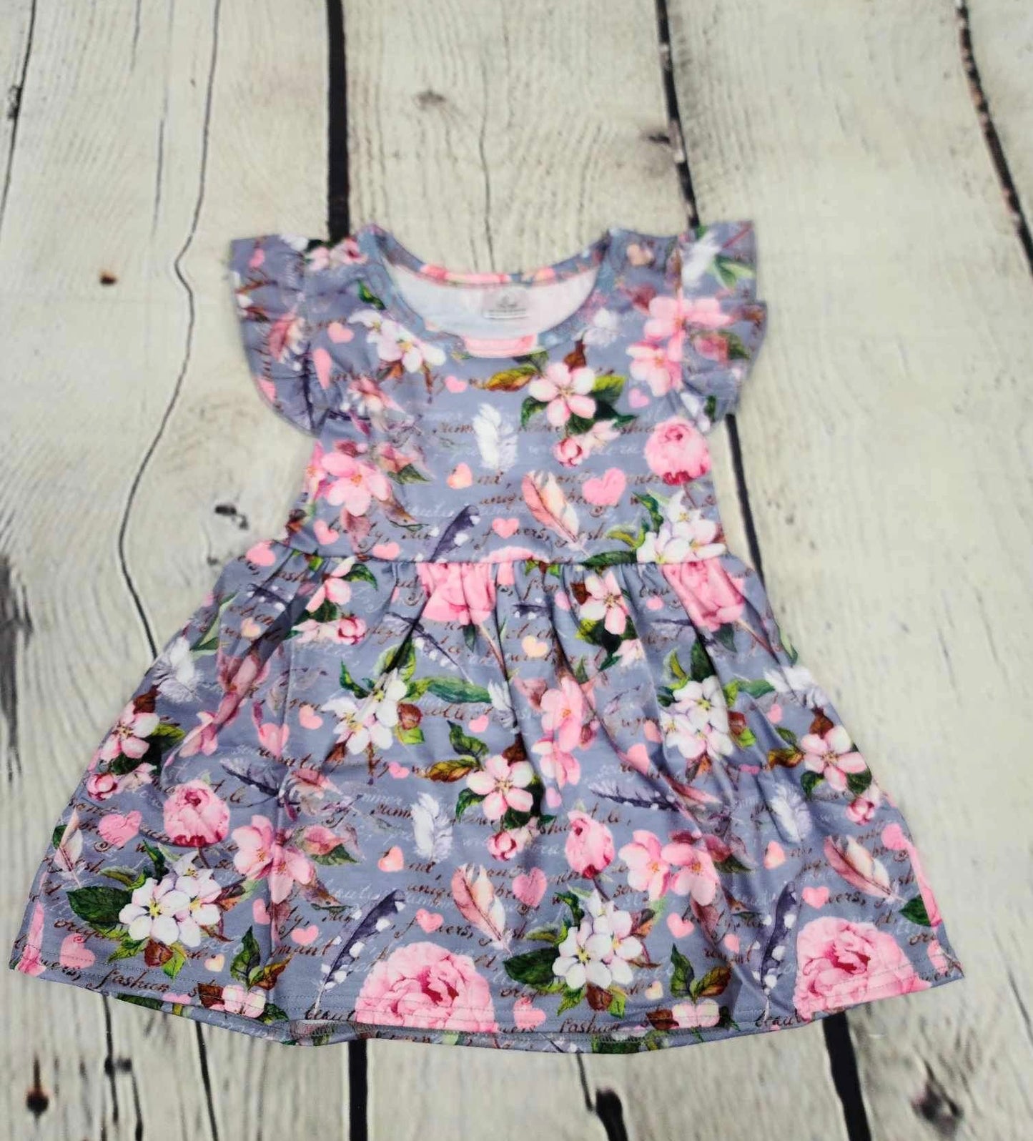 Feathers and flowers dress
