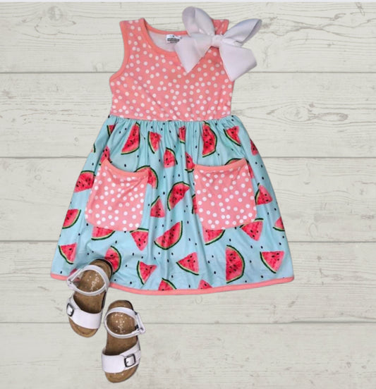 Pink Polka & Watermelon Dress