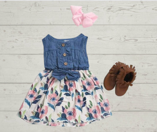 Floral Denim Garden Dress