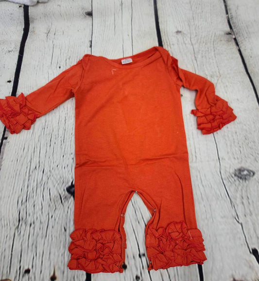Ruffled orange romper