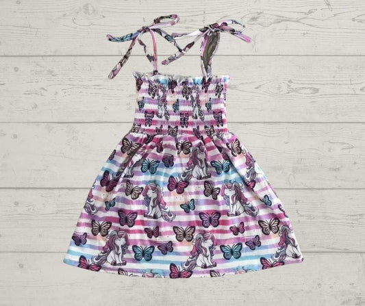 Butterfly’s and unicorns summer tie dress
