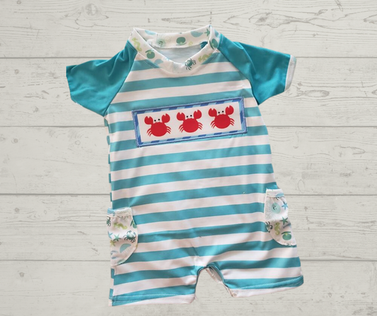 Crab stripe Beach Romper