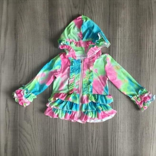 Tie- Dye Ruffled Hoodie