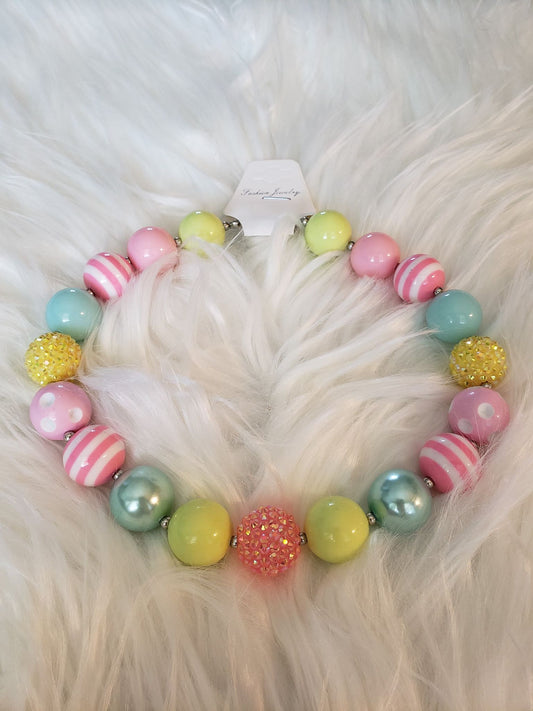Pastel Pink Bubblegum Necklace