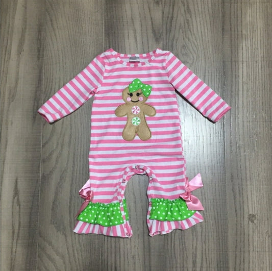 Gingerbread Sweetheart Ruffled Romper