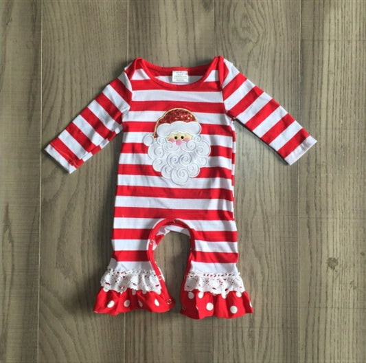 Santa’s Girl Ruffled Romper