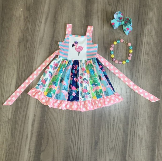 Fun Flamingo Twirl Dress