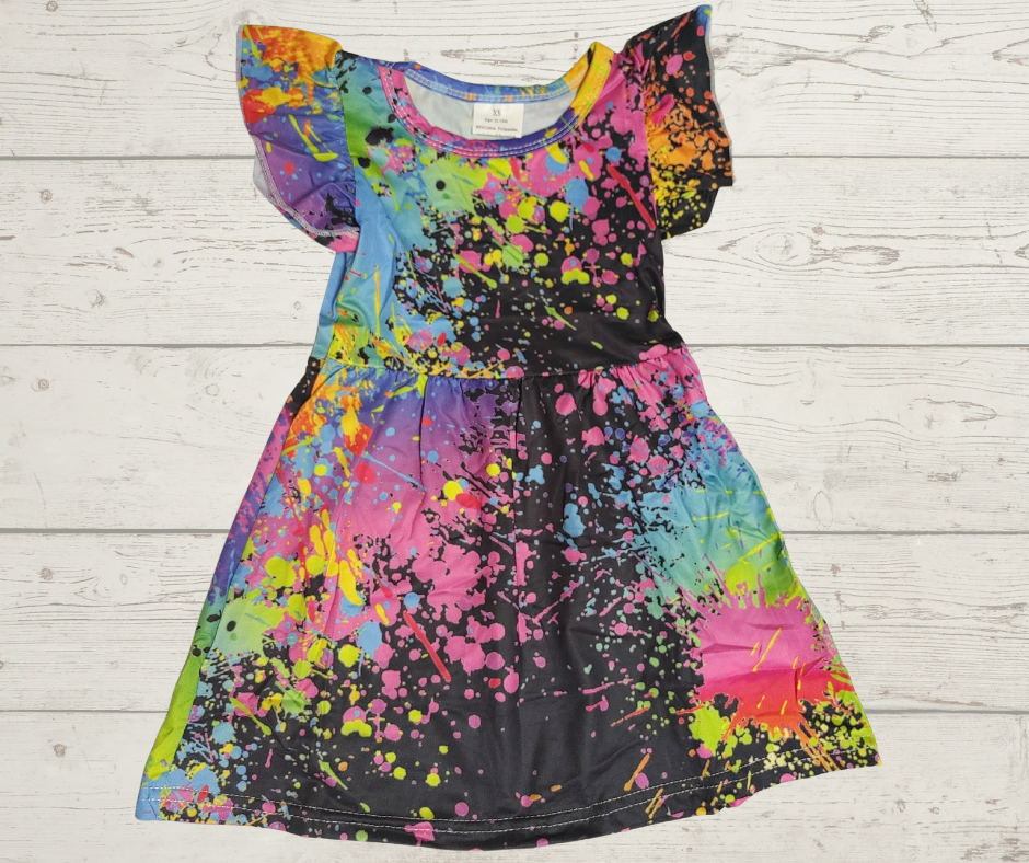 Splattered colour dress