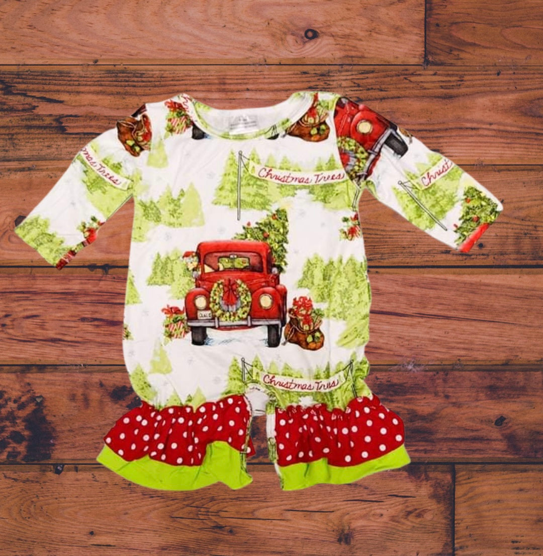 Oh Christmas Tree Frilled romper