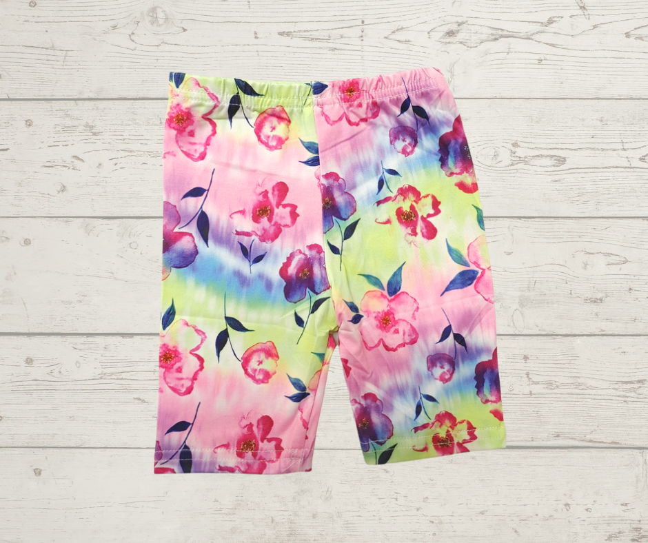 Floral tye-dye with me shorts