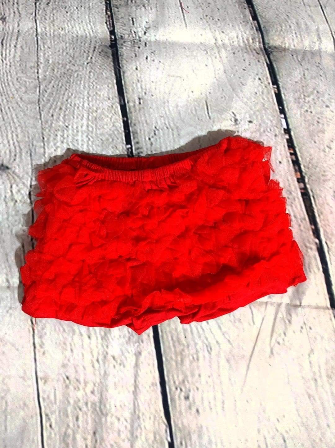 Red Ruffled Shorts