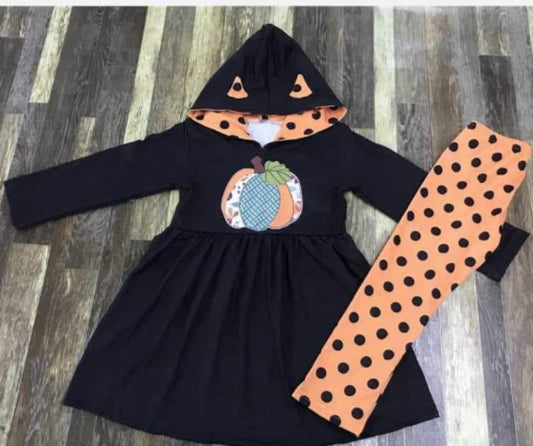 Polka dots and pumpkins hoodie set
