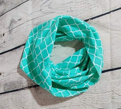 Aqua Chevron Infinity Scarf