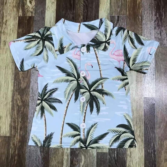 Palm trees button up shirt