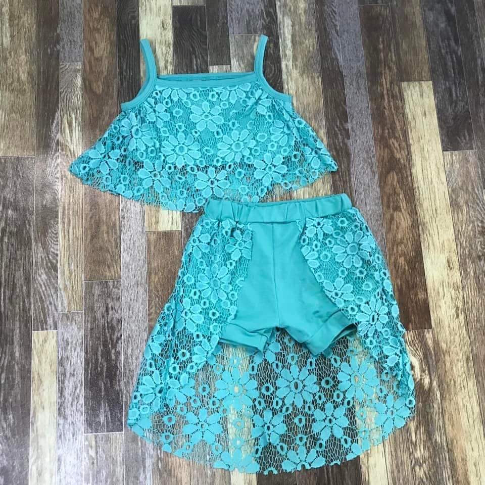 Teal and Lace 2 piece set