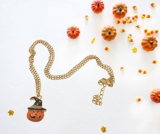 Witch pumpkin necklace