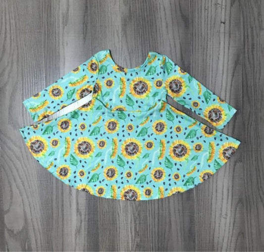 Sunflowers & leaves dress