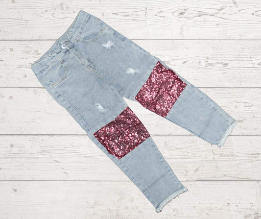 Red Sequins Jeans