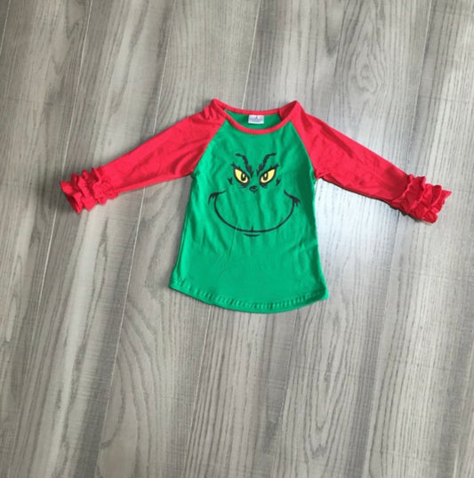 mean and green Ruffled Raglan