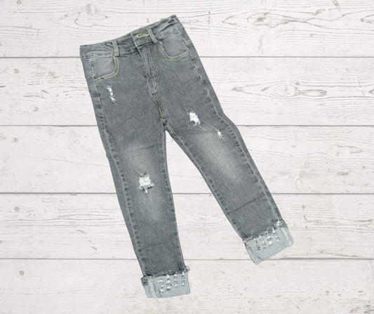 Fade and tear black jeans