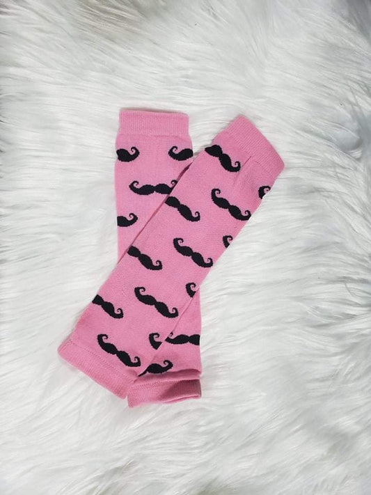 Black mustache leg warmers