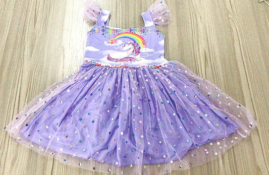 Unicorn in clouds tutu dress
