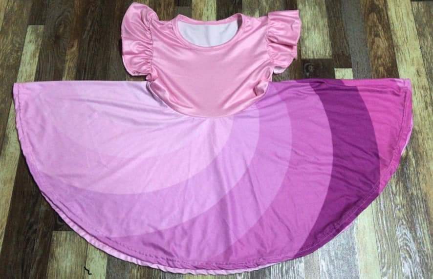 Pink to Purple Twirl Dress