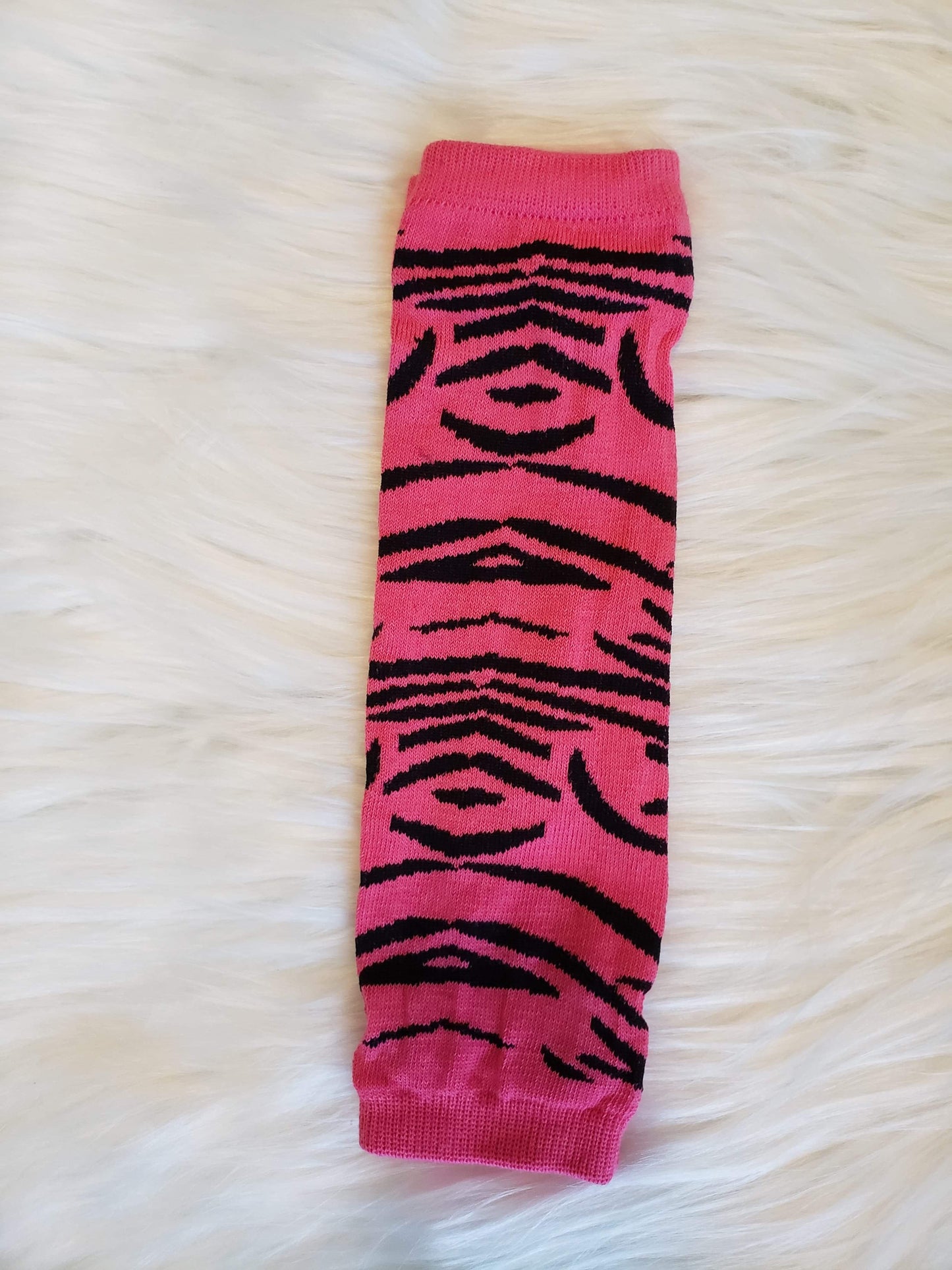 Pink zebra leg warmers